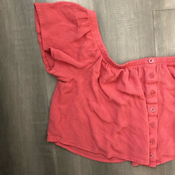 FOREVER 21 Gauze Off Shoulder Crop Top - Picture 3 of 5